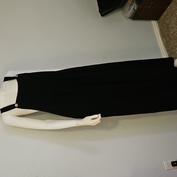 Vtg DACESLON Oversized Baggy Linen Blend Wide Leg Black Overall Jumpsuit - Picture 2 of 12